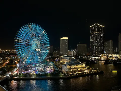 夜空に輝く大観覧車