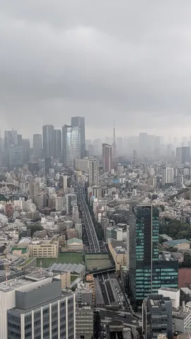 雨空に霞む未来都市