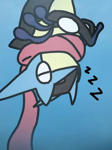 水中状態で眠ったメガゲッコウガ