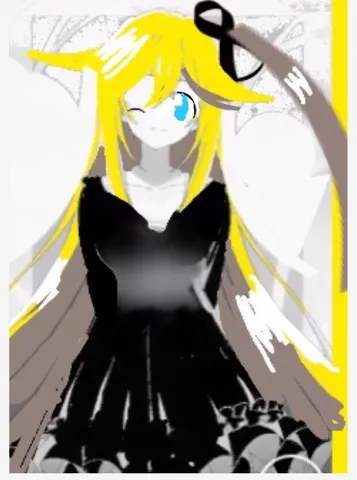儚げな黒ドレスと金髪