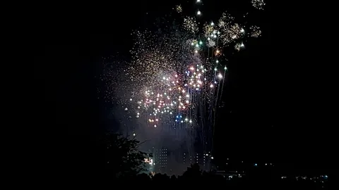 夜空を彩る光のシャワー