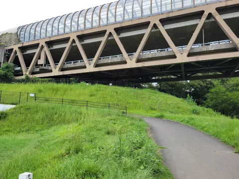 高架の下を抜ける緑道