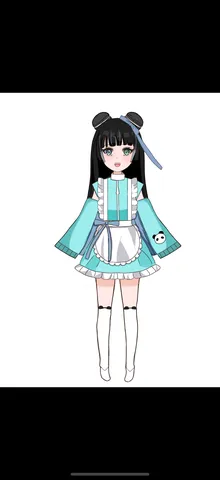 水色のメイド服が映えるキュートな子