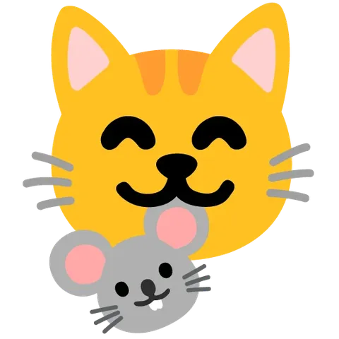 猫ちゃんとネズミさんのほのぼのツーショット