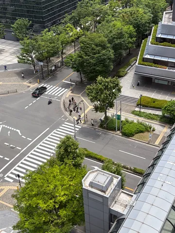 街角の木陰と交差点の静寂