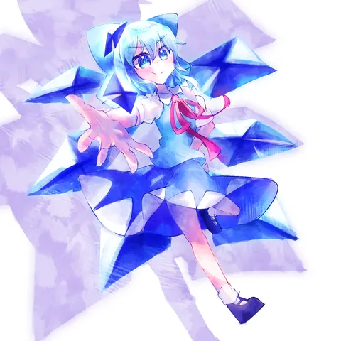 氷の結晶と少女の幻想的な世界