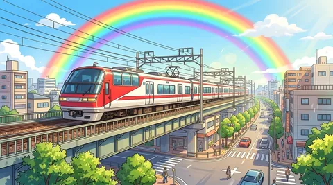 都会を彩る虹の架け橋