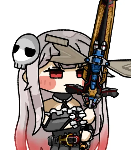 スカルと銃剣のちびキャラ