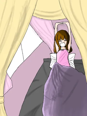 カーテンの向こうの朝のひととき