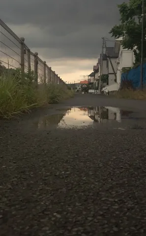 雨上がりの水たまり、異世界への入り口？