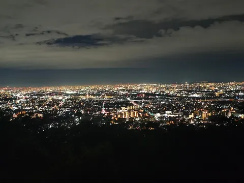 夜景に溶ける都会の光