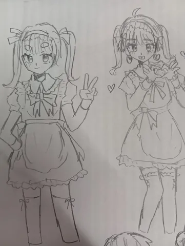 アニメ風メイドの可愛らしい世界