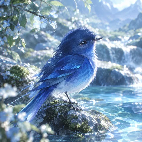 水辺の青い囀り