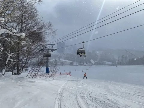 吹雪のゴンドラ、スキー場の日常