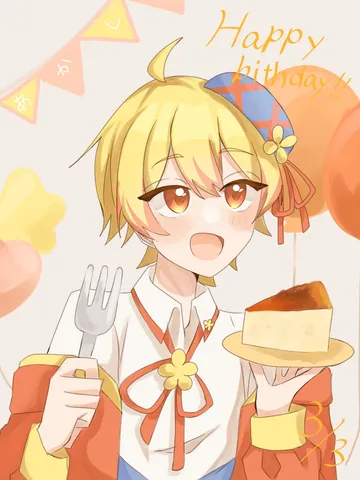 バースデーケーキとピカピカのフォーク