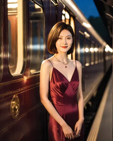 旅立ちの夜、駅の灯りに照らされて