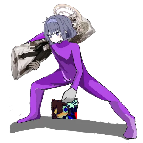 紫の装束をまとった姿