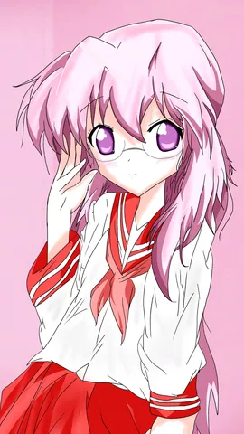 ピンクの髪にパープルの瞳