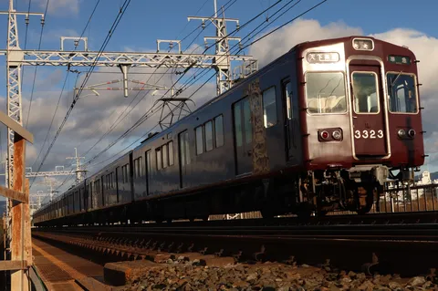 鉄道は夕日へ向かって
