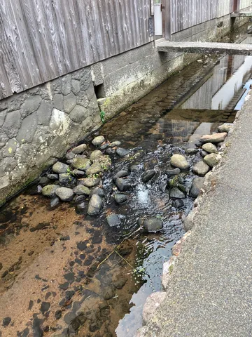 石畳と清流の風情ある小道