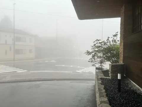 霧深き交差点、静寂の佇まい