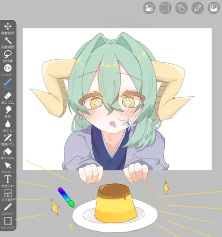 プリンに夢中な小悪魔ちゃん