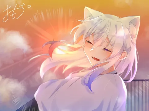 夕焼けを従える猫耳
