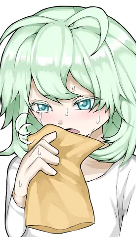ティッシュで涙を拭く、透き通るような少女
