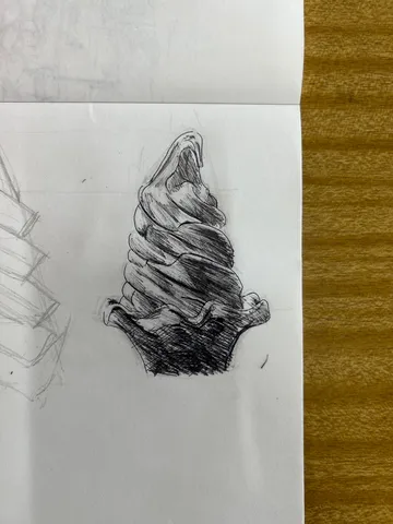 ソフトクリームの質感スケッチ