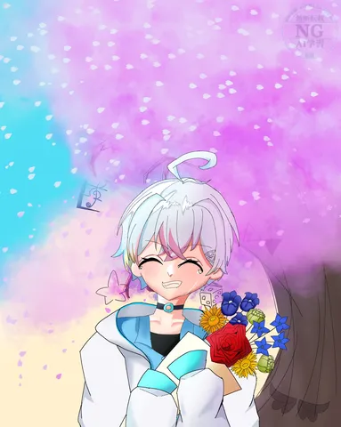 花束を抱えた夢心地