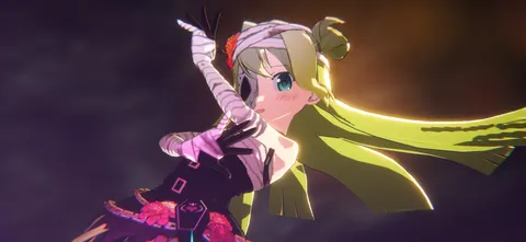 包帯少女、妖艶なポーズ