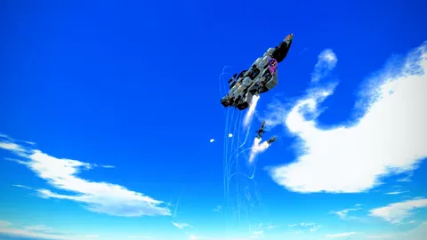 天空を駆ける巨大船と小型機