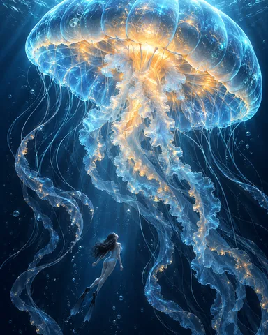 光を纏う海月の下で