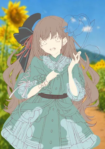 ひまわり畑とお嬢様