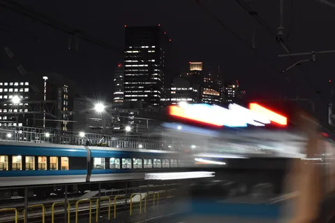 都市夜景と光のライン