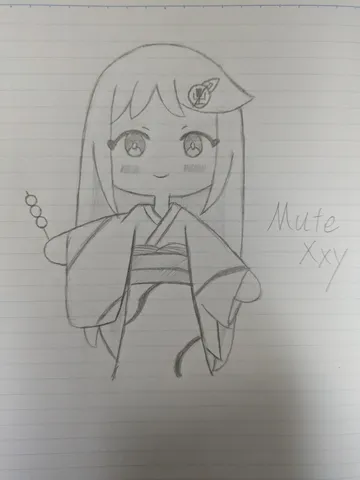 お団子とお姉さんの和風イラスト