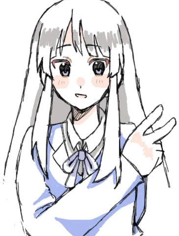 ピースサインで微笑む透明感