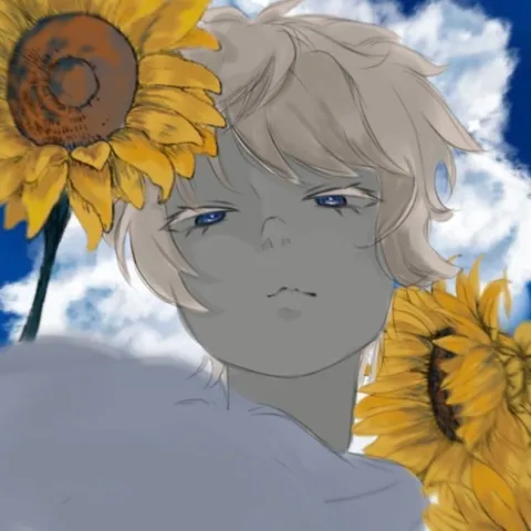 ひまわりと空の肖像