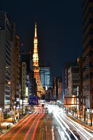 光の川と東京タワーの共演