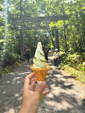 緑に溶ける抹茶ソフト